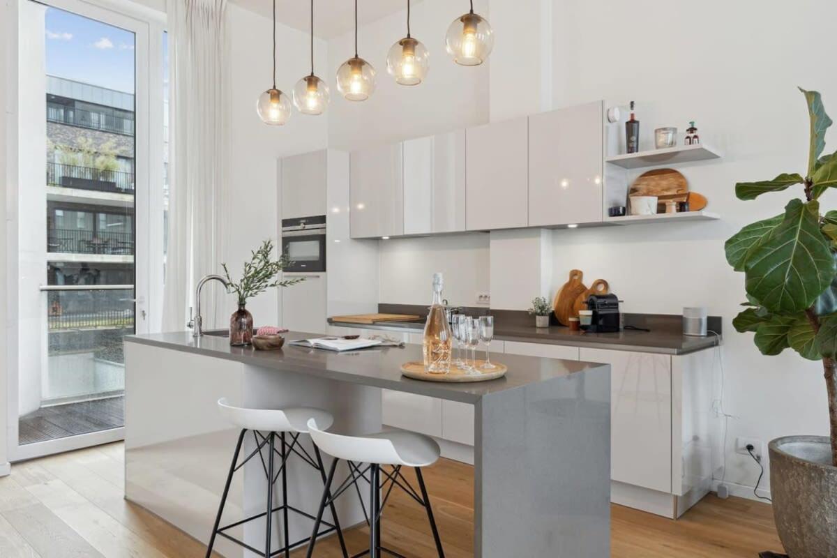 Bright Waterfront Apartment Antverpy Exteriér fotografie